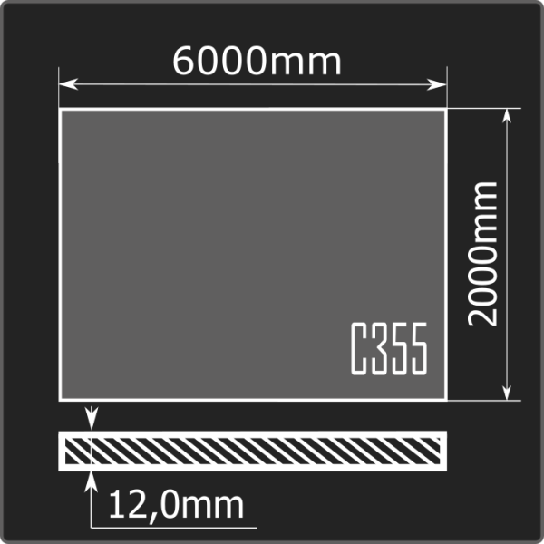 Лист горячекатаный 12*1500*6000 С355 ГОСТ 27772-2021 Лист горячекатаный 12*1500*6000 С355 ГОСТ 27772-2021